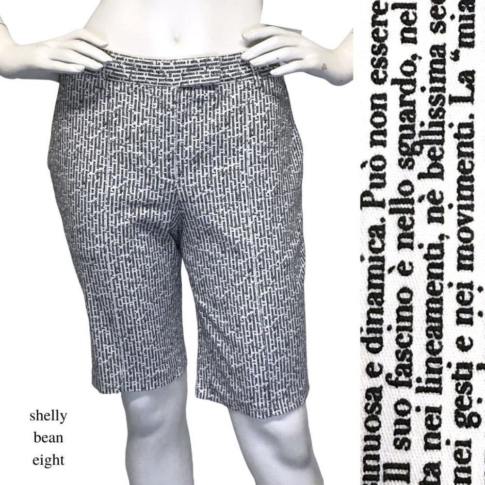 GIANFRANCO GF FERRE Italian News PRINT Shorts Vintage 90s Y2K XS S 2 4 26 IT 40